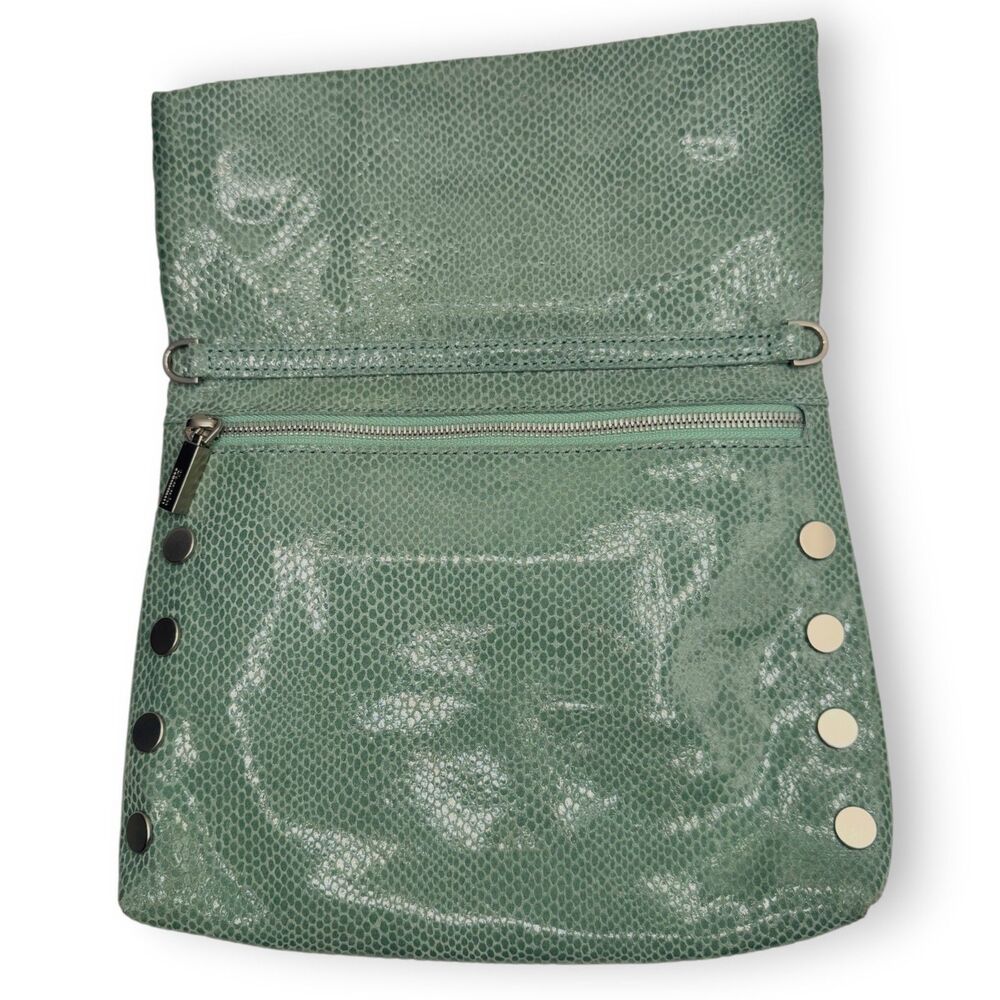 Hammitt VIP Medium Green Snakeskin Crossbody Silver Hardware - Picture 6 of 13